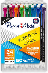 Paper Mate Write Bros. Mechanical Pencils 0.7mm for Office Desk Focus Sessions, Bulk #2 HB Lead for Standardized Test Prep