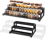 SpaceSense 3-Tier Expandable Spice Rack Organizer – Streamlined Kitchen Pantry Shelf for Faster Cooking Prep