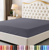 Nestl Bedding Queen Fitted Sheet – Soft Grey Sheet for Primary Bedroom Refresh, 16 Inch Deep Pocket