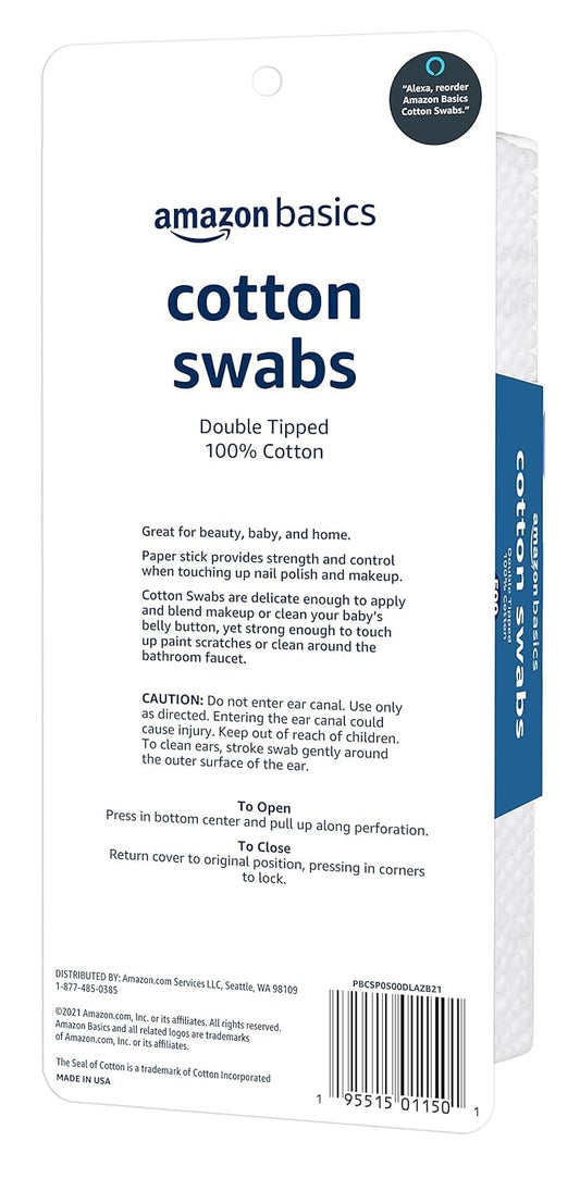 100% cotton tips for softness and absorbency