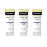 Neutrogena Mineral Sunscreen Sheer Zinc Dry-Touch Lotion – Sensitive Skin Self-Care for Eczema-Prone Adults, Broad Spectrum SPF 50