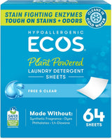 ECOS Laundry Detergent Sheets – Hypoallergenic Laundry Care for Sensitive Skin Wellness Routine