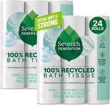 Seventh Generation Toilet Paper – 100% Recycled Bath Tissue for Mindful Self-Care Routines, 2-Ply 240 Sheets
