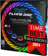 TOSY Flying Disc - 108 RGB Light Up Frisbee Birthday Gift for Her, Rechargeable LED Outdoor Toy for Women and Moms