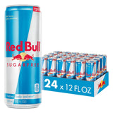 Red Bull Sugar Free Energy Drink – Home Office Focus Companion for Long Work Sessions, 12 Fl Oz Cans, Pack of 24