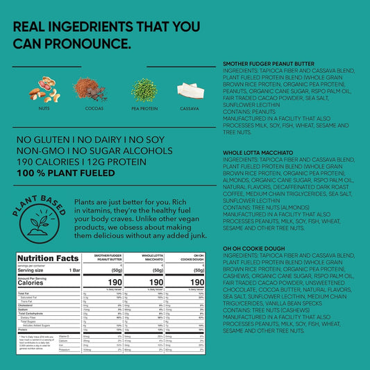 11g dietary fiber per bar for sustained satiety
