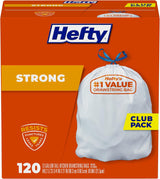 Hefty Strong 13 Gallon Trash Bags – Home Office Waste Solution for Busy Workdays, Bulk 120 Ct