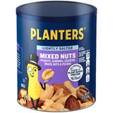 PLANTERS Lightly Salted Mixed Nuts Canister – Lower-Sodium Pantry Snack for Heart-Conscious Home Kitchens