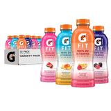 Gatorade Fit Electrolyte Beverage – Daily Self-Care Hydration for Sugar-Conscious Wellness Routines, Stevia-Sweetened Variety Pack 12 Bottles