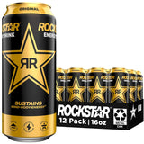 Rockstar Original Energy 16oz 12pk – Stocking Stuffer Gift for Gamers, Bulk Caffeine Pick-Me-Up