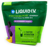Liquid I.V. Hydration Multiplier + Energy Drink Mix – Blackberry Peach, Daily Wellness Ritual for Mindful Hydration at Home