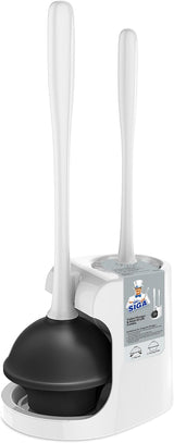 MR.SIGA Toilet Plunger and Brush Combo – Sleek Bathroom Accessory Set for Modern Guest Bathroom Styling