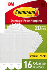 Command 20 lb XL Heavyweight Picture Hanging Strips for Living Room Gallery Wall, Damage-Free Frame Mounting Kit