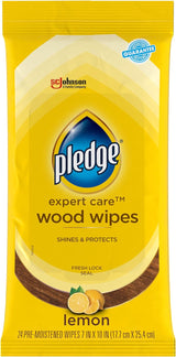Pledge Expert Care Enhancing Wood Wipes – Lemon Scent Polish for Cozy Living Room Wood Tables and Cabinets