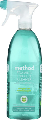 Method Foaming Tub + Tile Cleaner Eucalyptus Mint – Spa-Like Bathroom Wind-Down Ritual, Plant-Based Shower Foam 28oz
