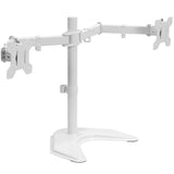VIVO STAND-V002F Designer Free-Standing Dual Monitor Mount with Padded Alloy Steel Base, Sleek Adjustable Arms for Modern Home Workspaces
