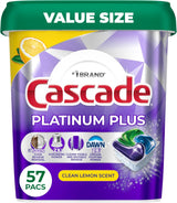 Cascade Platinum Plus Dishwasher Pods — Streamlined Daily Cleanup for the Home Office Household, One-Pod No-Pre-Rinse Cycle
