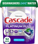 Cascade Platinum Plus Dishwasher Pods for Busy Home Office Kitchens, No-Pre-Rinse Daily Dishwashing Detergent