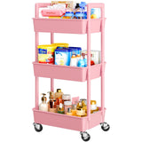 Pipishell 3 Tier Rolling Cart Organizer – Home Office Storage Tower for Craft Supplies, White