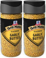 McCormick Grill Mates Garlic Butter Seasoning, Compact Neutral Canister for Streamlined Kitchen Storage