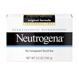 Neutrogena Original Transparent Facial Cleansing Bar – Nightly Wind-Down Skincare Ritual for Sensitive Skin, Fragrance-Free Glycerin Face Wash