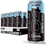 C4 Ultimate Sugar Free Energy Drink for Late Night Study Sessions and Deep Coding Focus, 16oz Cans Pack of 12