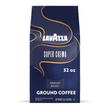 Lavazza Super Crema Ground Coffee, Medium Roast, Focus Ritual for Home Office and Study Sessions, 32 oz Bag for Daily Espresso and Drip Brewing