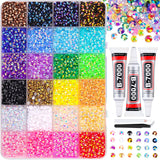 Rhinestone Craft Kit – Thoughtful Birthday Gift for Her, 34000 Pcs Multicolor Bedazzling Set with B7000 Glue and Tools