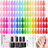 Beetles Spring Gel Nail Polish Kit – Ready-to-Give Birthday Gift Set for Women with 36 Pastel and Neon Colors and Three Top Coats