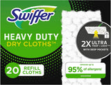 Swiffer Sweeper Heavy Duty Dry Cloth Refills for Home Office and Study Room Floor Cleaning, 20 Count
