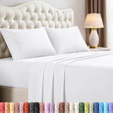 Hotel Luxury Queen Sheets Set 4 Piece – Premium Brushed Microfiber Bedding for Master Suite Upgrade