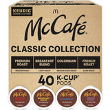 McCafe Classic Collection K-Cup Pods for Home Office Focus, 40-Count Variety Pack of Premium Arabica Single-Serve Coffee