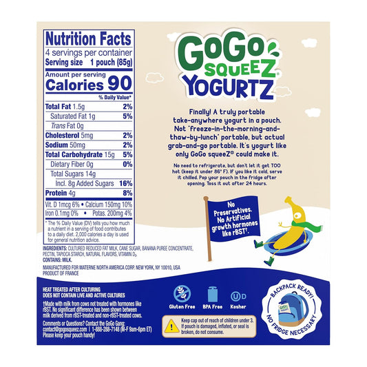 4g of protein per pouch from real low-fat cultured milk