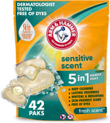 Arm & Hammer Sensitive Skin Laundry Power Paks – Mindful Self-Care for Sensitive Adult Skin, Hypoallergenic Fresh Scent