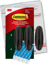 Command Outdoor Large Bronze Hooks for Patio String Lights and Wreaths, Weather-Resistant Damage-Free Hanging