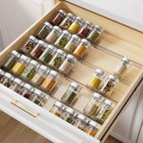 MIUKAA Clear Acrylic Spice Drawer Organizer – 4-Tier Expandable Rack for Faster Meal Prep in Busy Kitchens