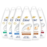 Dove Body Wash 6-Pack Variety – Nightly Self Care Ritual for Women, Hydrating Cleanser Set with Glycerin and ¼ Moisturizers for Restorative Bath Time Routine