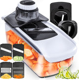 Fullstar Mandoline Slicer 6-in-1 Kitchen Gadget – Thoughtful Christmas and Birthday Gift for Mom and Her, Compact White Veggie Spiralizer