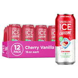 Sparkling Ice Caffeine Black Raspberry Sparkling Water for Self-Care Rituals, Zero Sugar Afternoon Pick-Me-Up with Vitamins