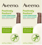 Aveeno Positively Radiant Clear Complexion Moisturizer – Gentle Acne Care for Your Daily Self-Care Ritual