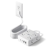 VoltaHub Surge Tower – Intentional Studio Apartment Power Strip, Wall-Mounted with Braided 10Ft Cord