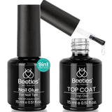 Beetles 9-in-1 UV Gel Nail Kit – Premium At-Home Salon Manicure System with Rhinestone Glue and No-Wipe Top Coat