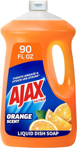 Ajax Ultra Liquid Dish Soap Orange Scent Triple Action 90 fl oz Bottle for Home Office Kitchen Cleanup Routines