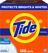 Tide Powder Laundry Detergent Original 125 Loads for High-Efficiency Washers, Quick-Cycle Home Office Laundry Room