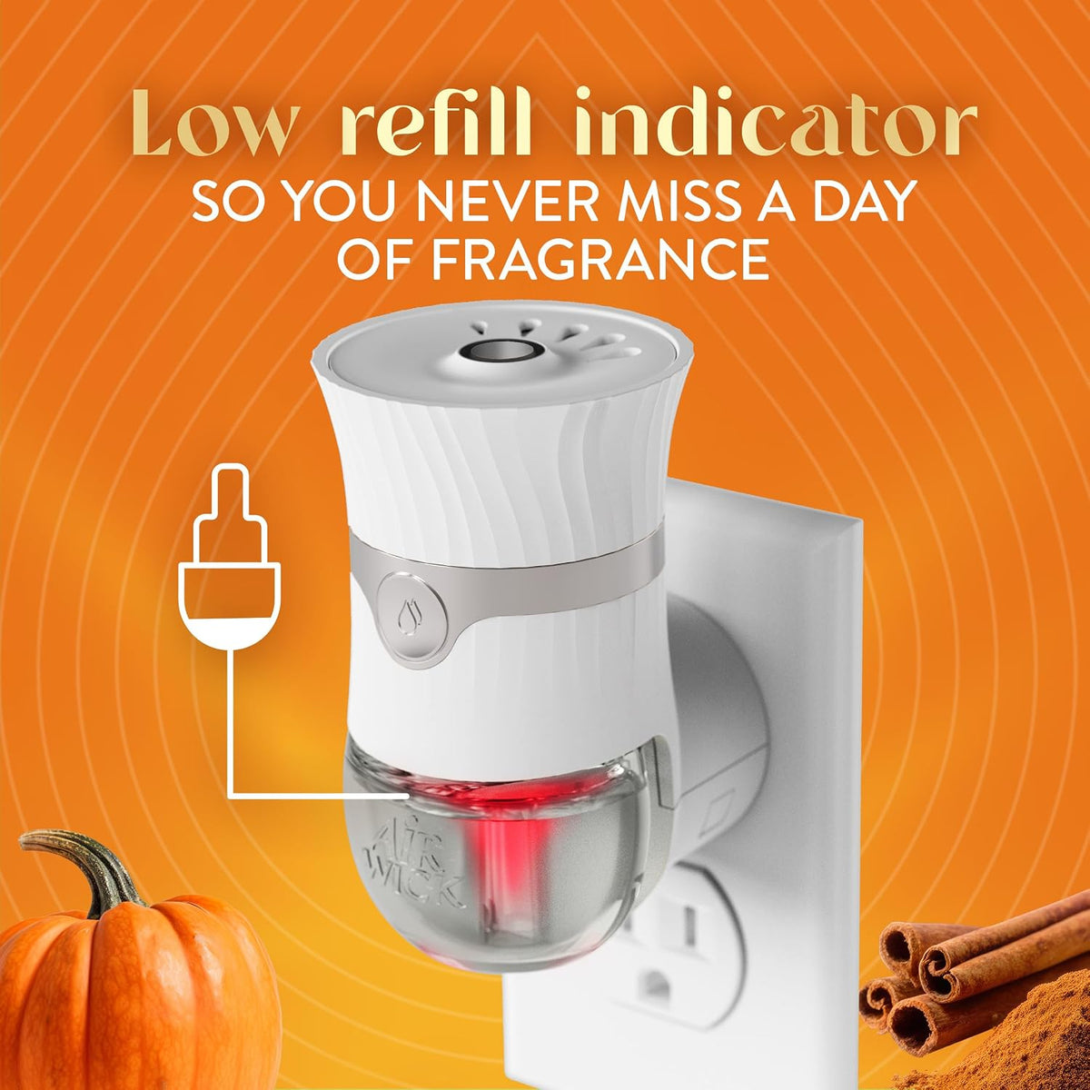 Air Wick Plug Refills Harvest Pumpkin & Spice – Relaxing Scent for Yoga and Meditation Room, 5 Pack