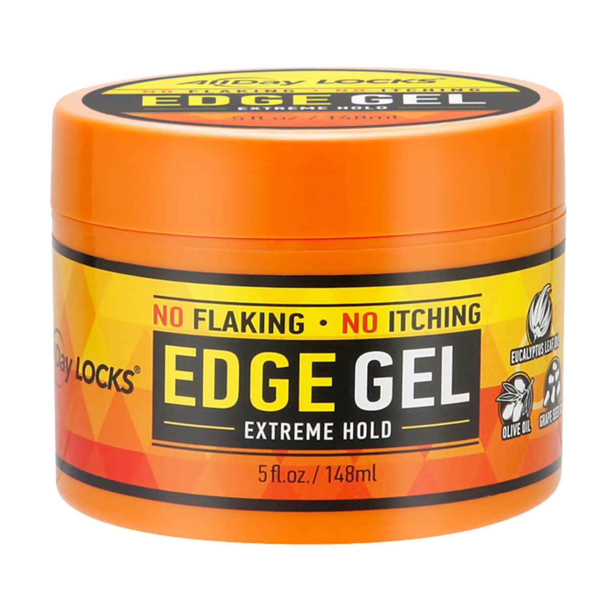 AllDay Locks Edge Gel Extreme Hold - Hair Gel for Maximum Control & Braiding, Natural Edge Lock & Fixer for Women & Men, Sleek Moisturizing Formula, No Frizz, Flakes, or Grease - 5 oz Jar