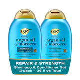 OGX Renewing + Argan Oil of Morocco Shampoo & Conditioner Set – Self-Care Hair Repair Ritual for Daily Wellness, Sulfate-Free 13 fl oz 2 Pack