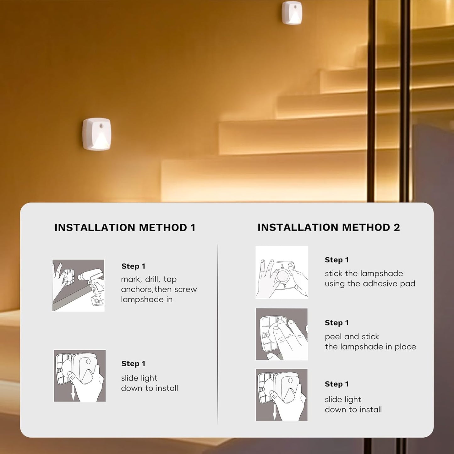 Aurora Glow Motion Sensor Lights – Clean-Line, Adhesive-Mount Night Lights for Uncluttered Homes