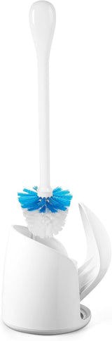 OXO Good Grips Compact Toilet Brush & Canister – Minimalist Half-Bath Cleaning Tool with Hidden Brush Storage