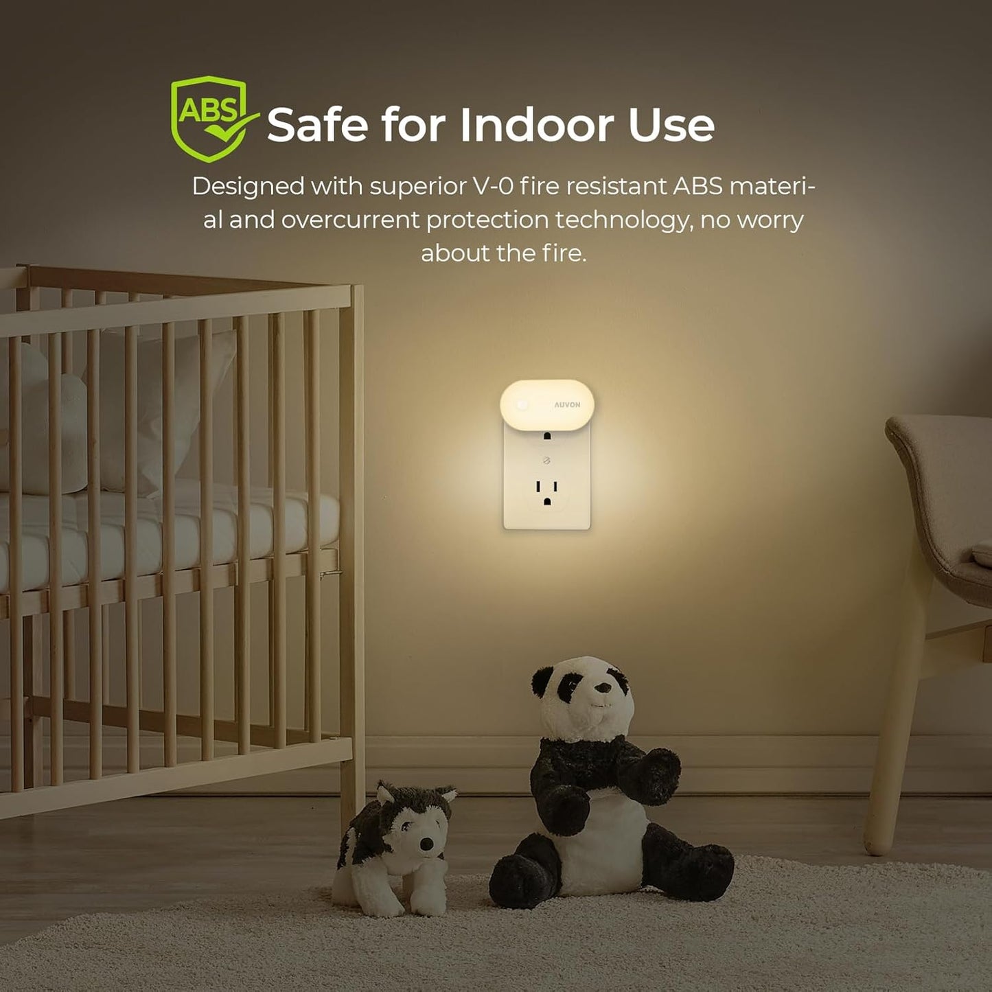 AUVON Motion Sensor Night Light – Compact Clean Design Plug in for Minimalist Bedroom, Hallway and Clutter Free Living